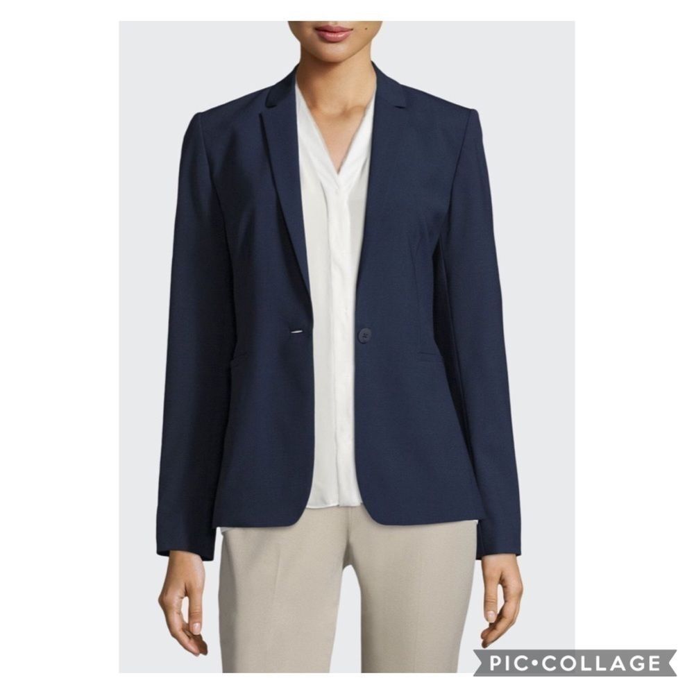 New Elie Tahari Darcy One Button Wool Stretch Suit